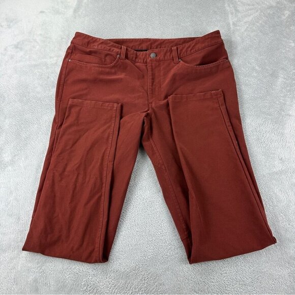 Lululemon ABC Skinny Fat Pant 34 Utilitech Brown Size 36 - Picture 8 of 11